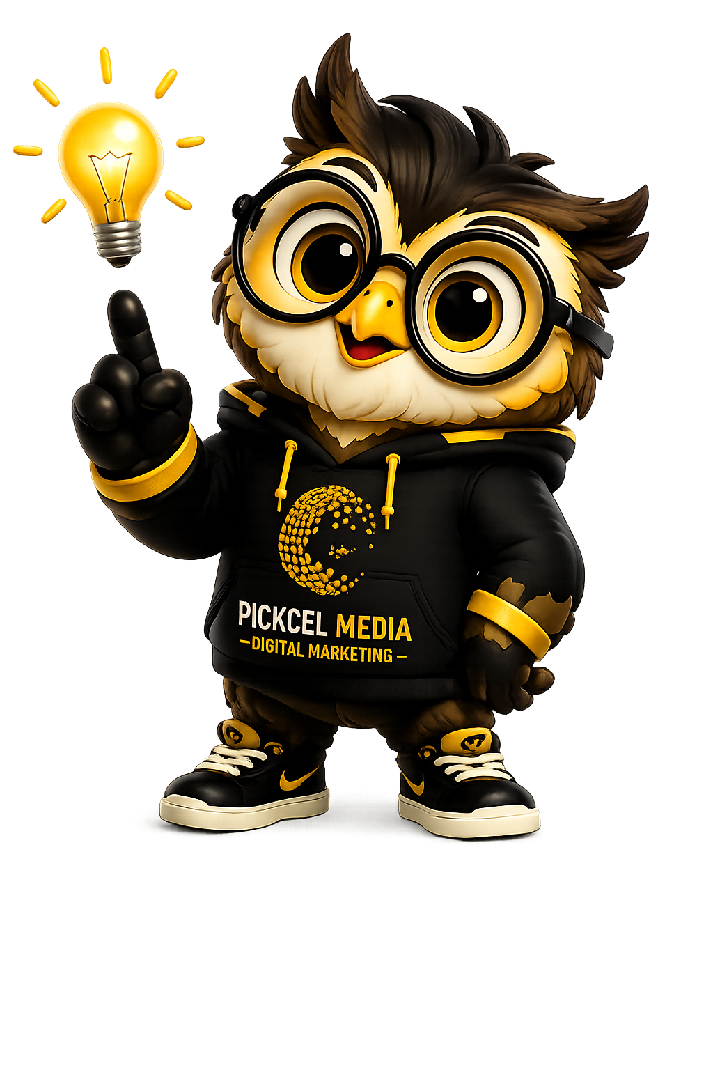 Pickcel Media owl sharing a bright idea